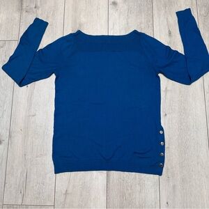Ann Taylor Like New Blue Crew Neck Sweater Winter Fall Preppy Comfy Size Smqll